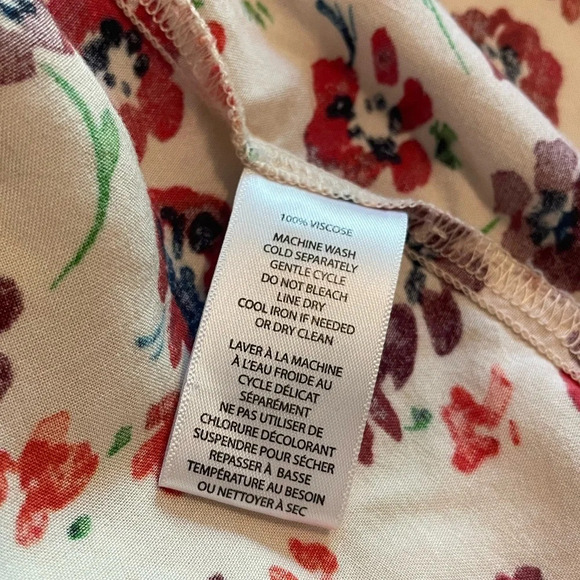 Beachlunchlounge Floral Button Down Short Sleeve Cuffed Blouse Shirt Medium EUC - Picture 10 of 10
